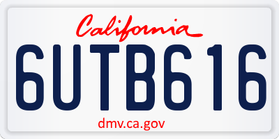 CA license plate 6UTB616