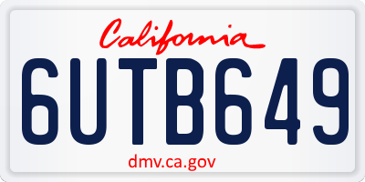 CA license plate 6UTB649