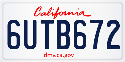 CA license plate 6UTB672