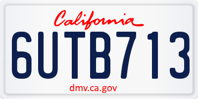 CA license plate 6UTB713