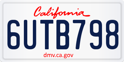 CA license plate 6UTB798