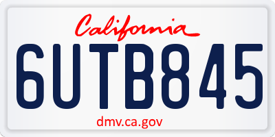 CA license plate 6UTB845