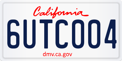 CA license plate 6UTC004