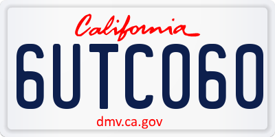 CA license plate 6UTC060