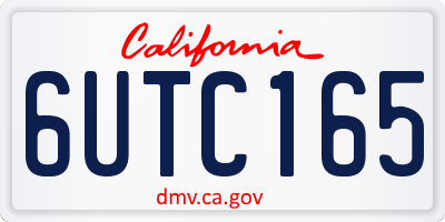 CA license plate 6UTC165