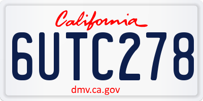 CA license plate 6UTC278