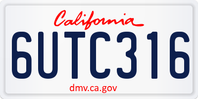 CA license plate 6UTC316