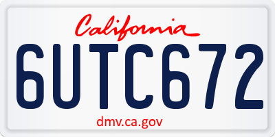CA license plate 6UTC672