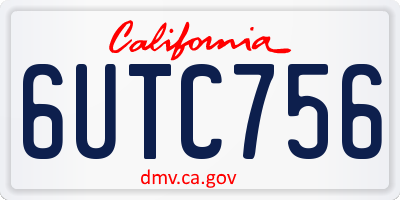 CA license plate 6UTC756