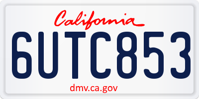 CA license plate 6UTC853