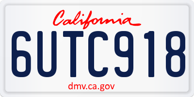 CA license plate 6UTC918