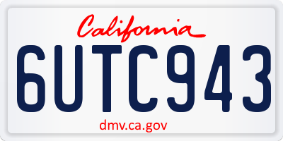 CA license plate 6UTC943