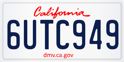 CA license plate 6UTC949