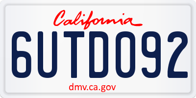 CA license plate 6UTD092