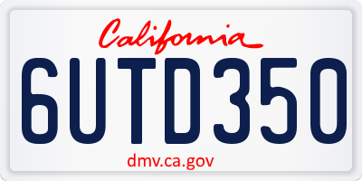 CA license plate 6UTD350