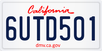 CA license plate 6UTD501