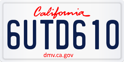 CA license plate 6UTD610