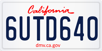 CA license plate 6UTD640