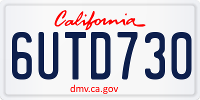 CA license plate 6UTD730