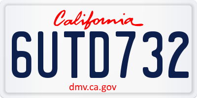 CA license plate 6UTD732