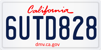 CA license plate 6UTD828