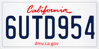 CA license plate 6UTD954