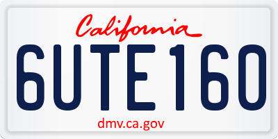 CA license plate 6UTE160