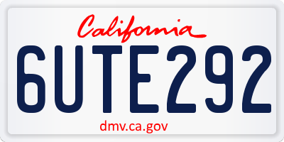 CA license plate 6UTE292
