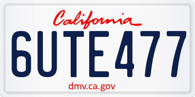 CA license plate 6UTE477