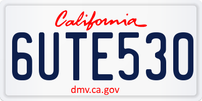 CA license plate 6UTE530