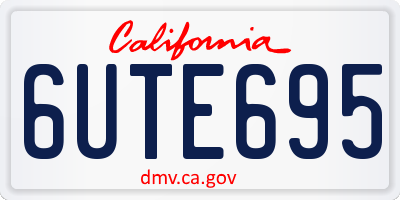 CA license plate 6UTE695