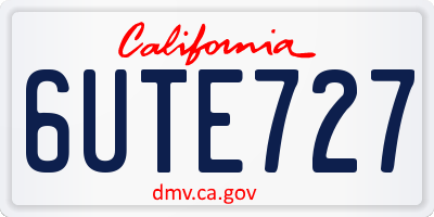 CA license plate 6UTE727