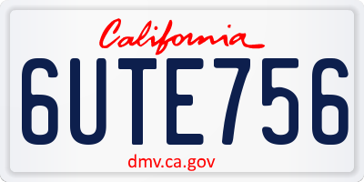 CA license plate 6UTE756
