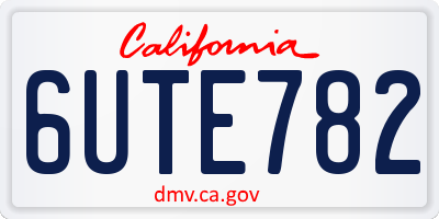 CA license plate 6UTE782