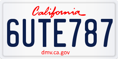 CA license plate 6UTE787