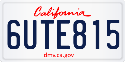 CA license plate 6UTE815