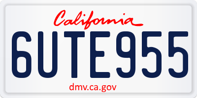 CA license plate 6UTE955