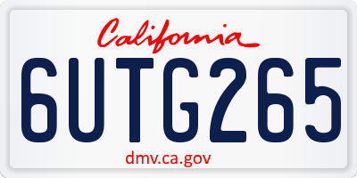 CA license plate 6UTG265