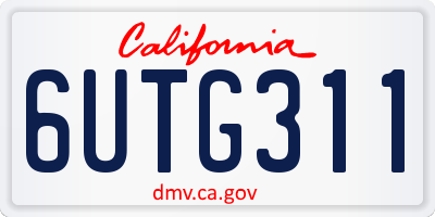 CA license plate 6UTG311
