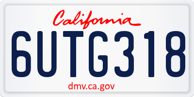 CA license plate 6UTG318