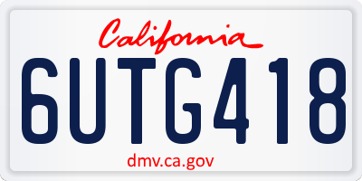CA license plate 6UTG418