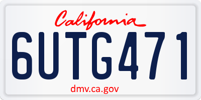 CA license plate 6UTG471