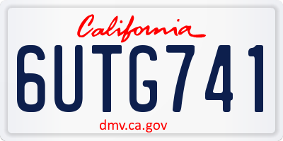 CA license plate 6UTG741
