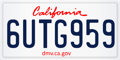 CA license plate 6UTG959