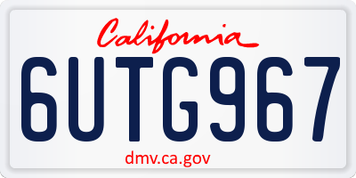 CA license plate 6UTG967
