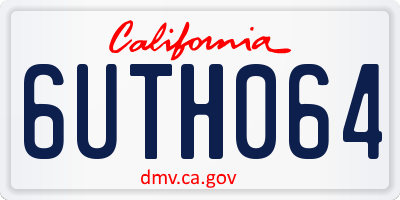 CA license plate 6UTH064