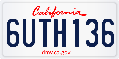 CA license plate 6UTH136