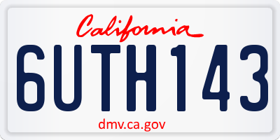 CA license plate 6UTH143