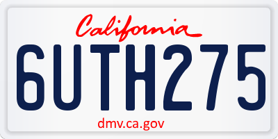 CA license plate 6UTH275