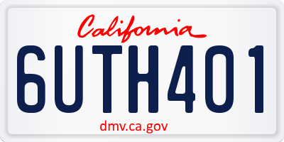 CA license plate 6UTH401